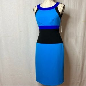 **NWT** CALVIN KLEIN SZ 2 ColorBlock Sheath Dress